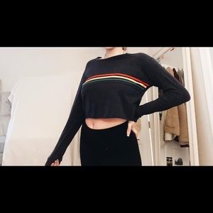 Brandy Melville like tee shirt rainbow stripes